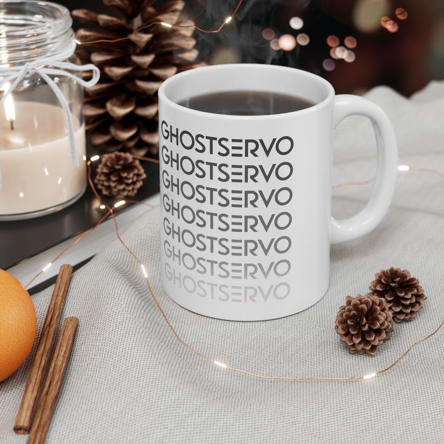 Ghost Servo White Ombre Fade Mug