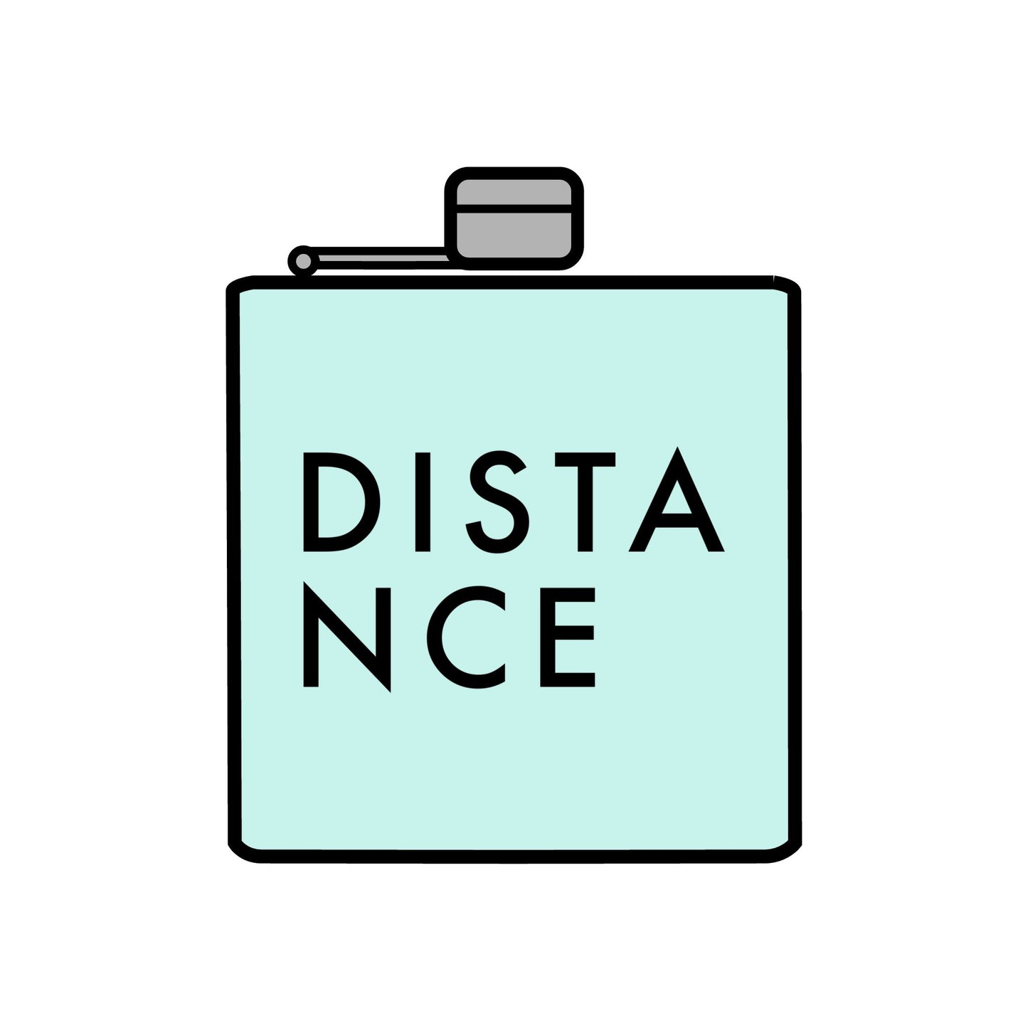 SOMNITECT Distance Logo Stainless Steel Flask, 6oz