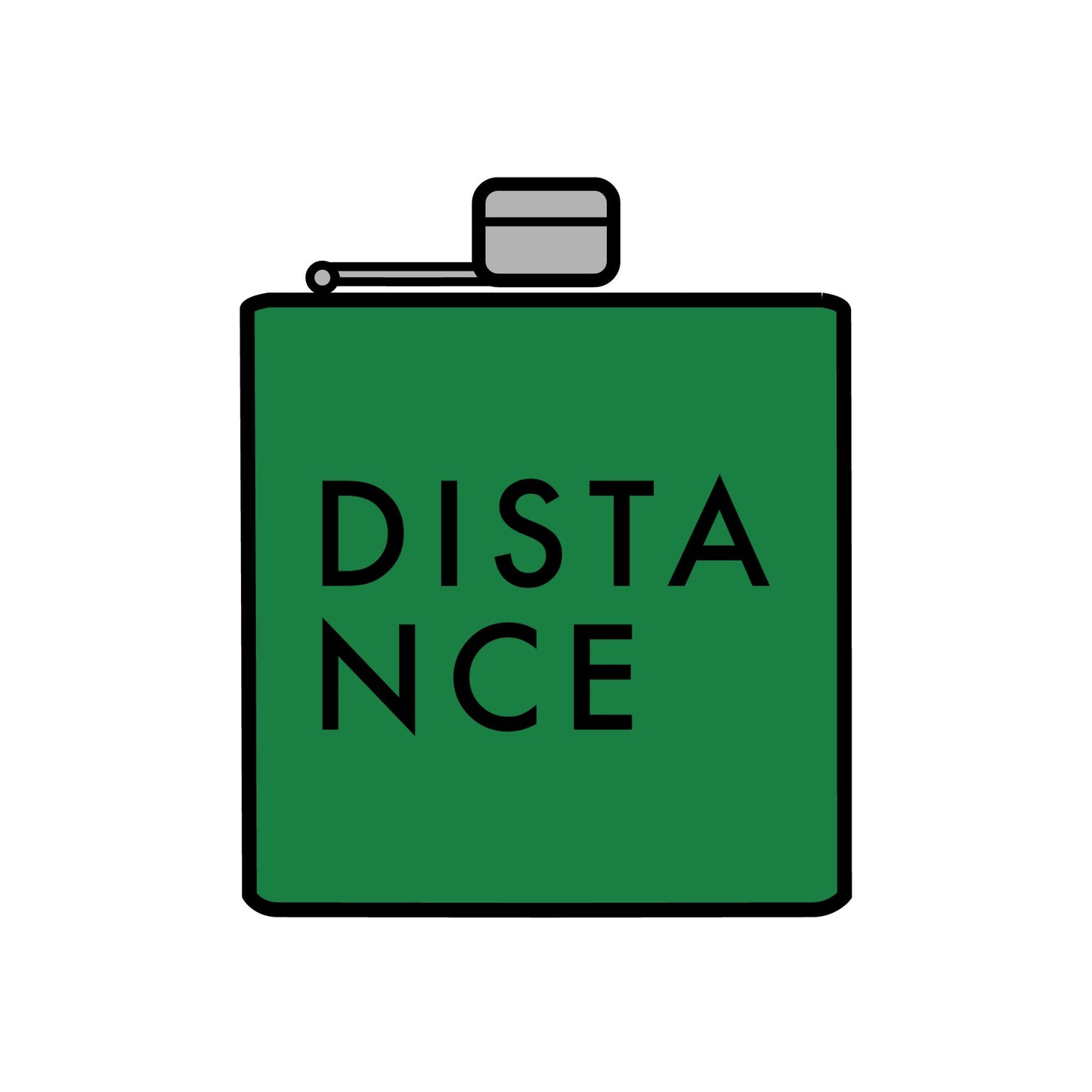 SOMNITECT Distance Logo Stainless Steel Flask, 6oz