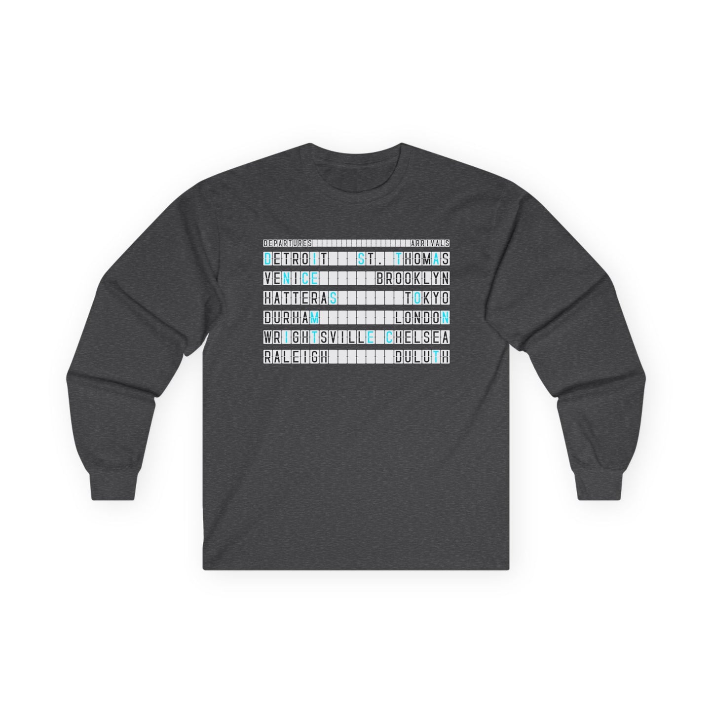 SOMNITECT Distance Departures and Arrivals Unisex Ultra Cotton Long Sleeve T-Shirt