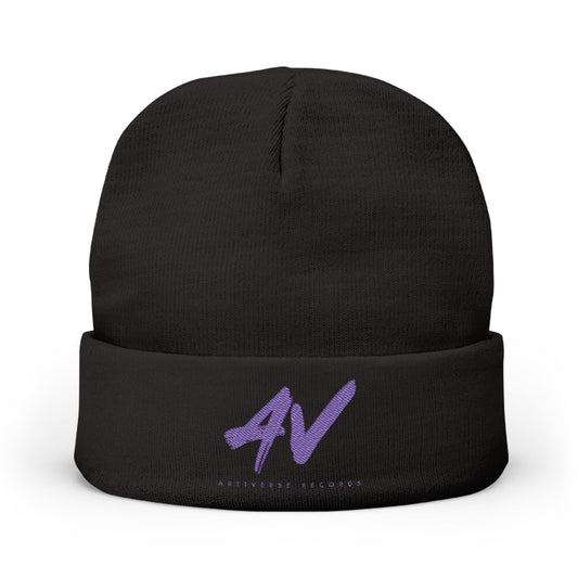 Artiverse Records AV Casual Knit Beanie (Purple Embroidery)