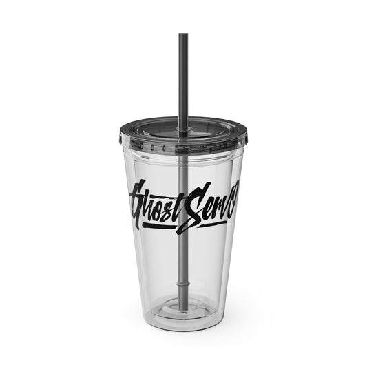 Ghost Servo Tumbler with Straw, 16oz