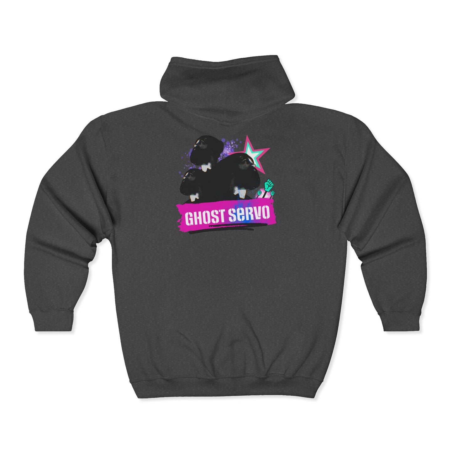 Ghost Servo Vanity Zip Up Double-Sided Hoodie
