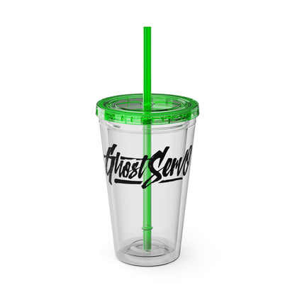 Ghost Servo Tumbler with Straw, 16oz