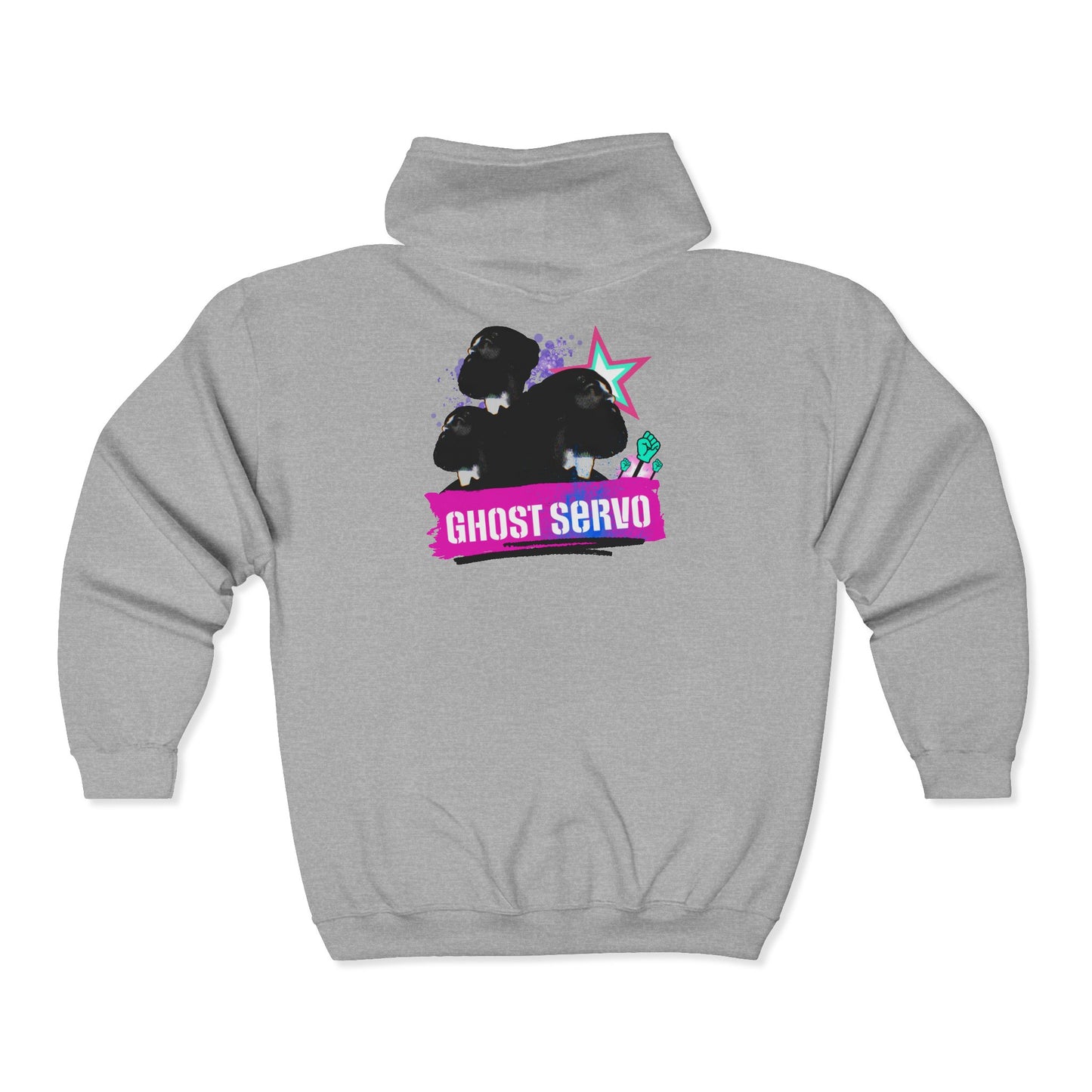 Ghost Servo Vanity Zip Up Double-Sided Hoodie