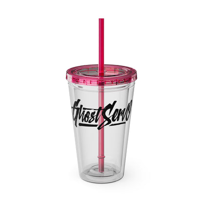 Ghost Servo Tumbler with Straw, 16oz