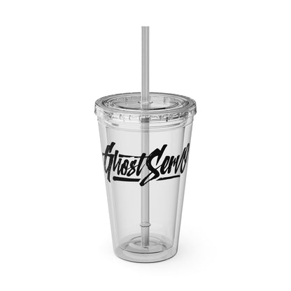 Ghost Servo Tumbler with Straw, 16oz