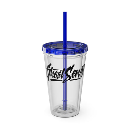 Ghost Servo Tumbler with Straw, 16oz