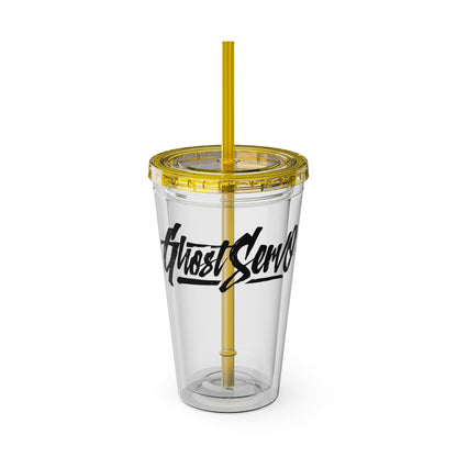 Ghost Servo Tumbler with Straw, 16oz
