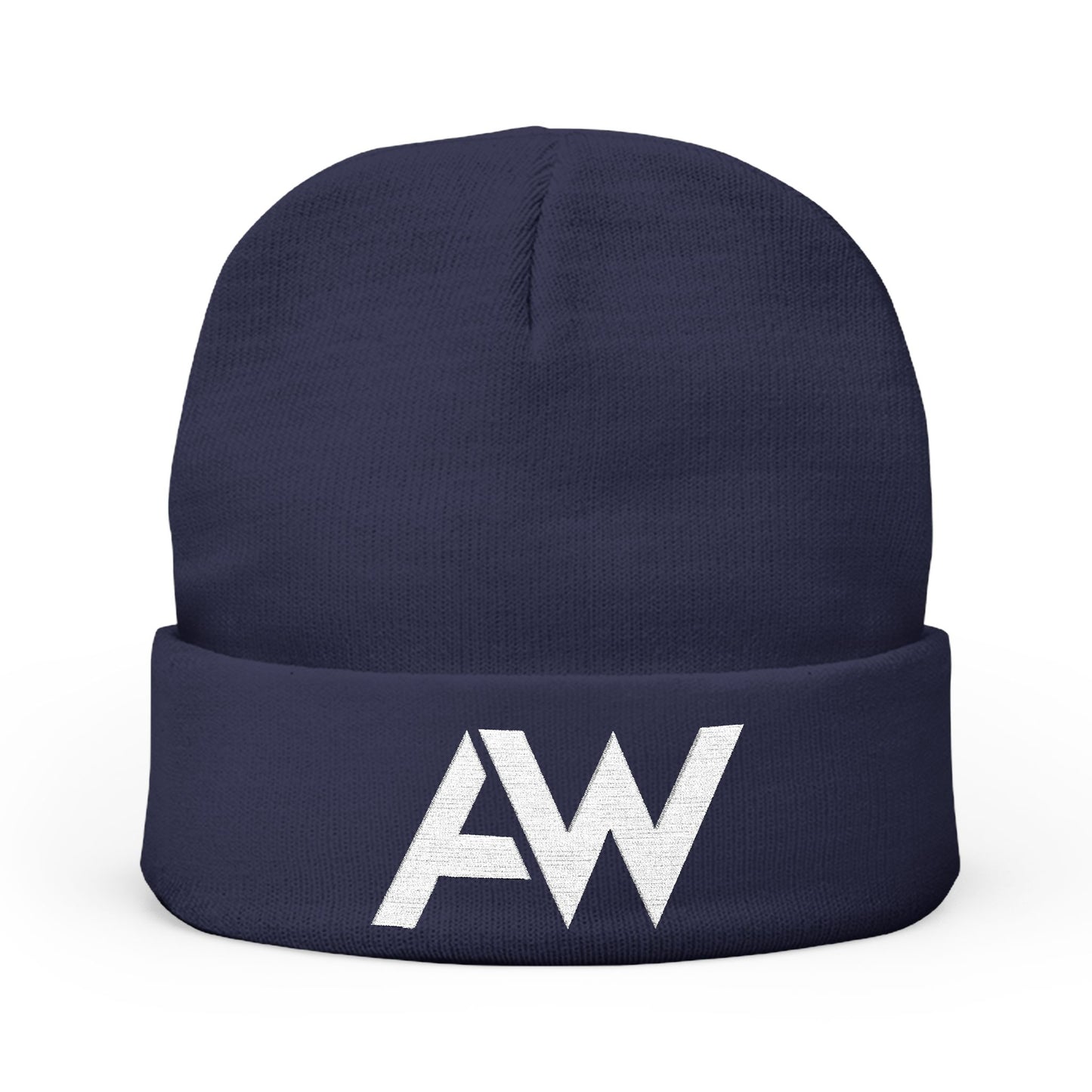 AW Casual Knit Beanie (White Embroidery)